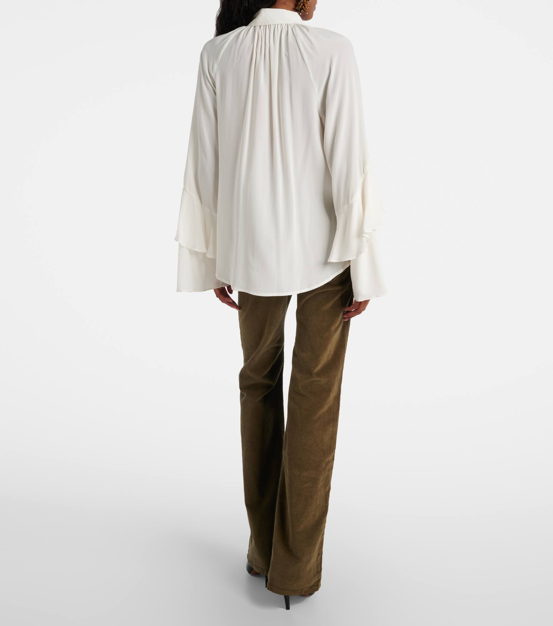 Demaris ruffled silk-blend blouse - 3