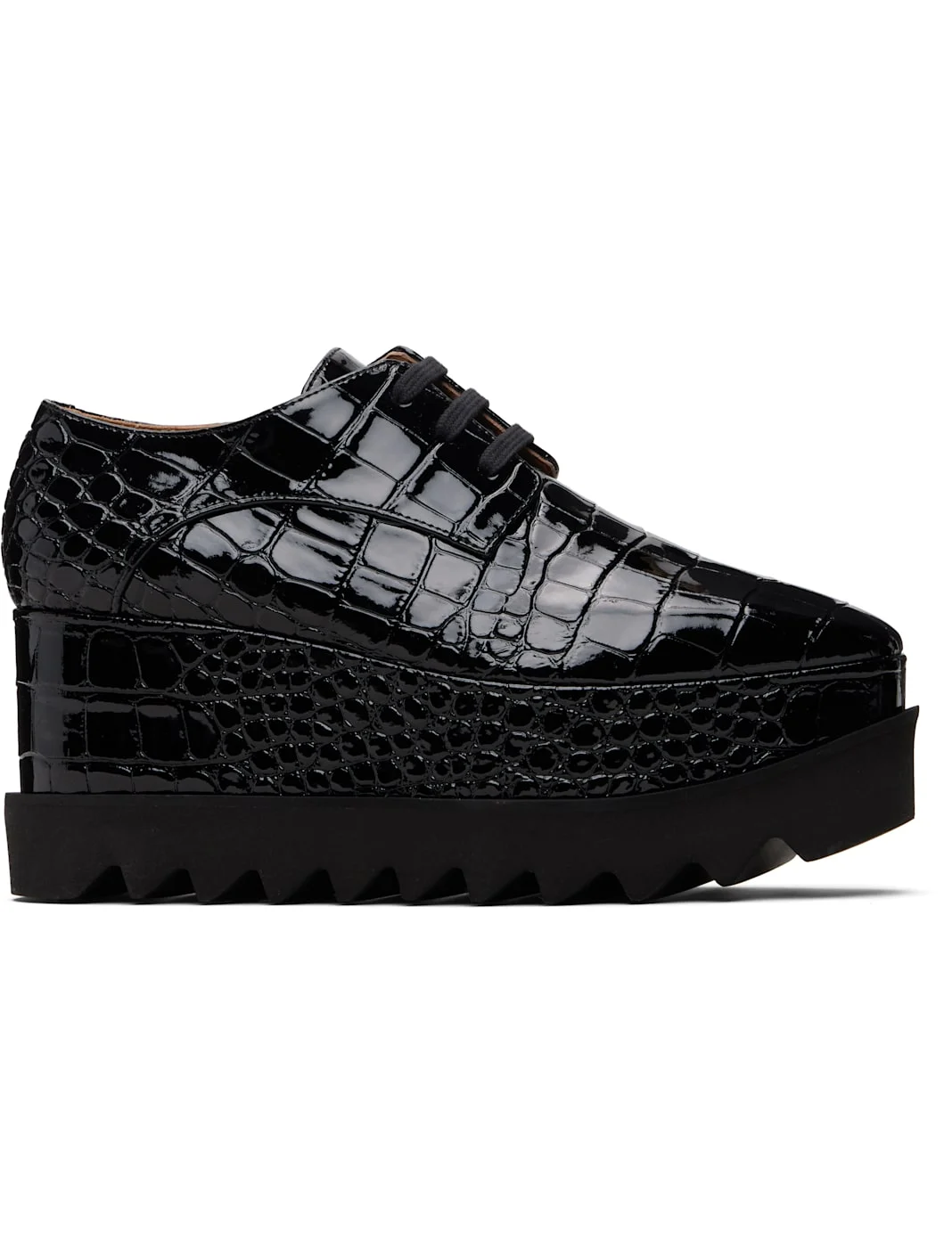 Black Limited-Edition Elyse Crocodile Platform Derbys - 1