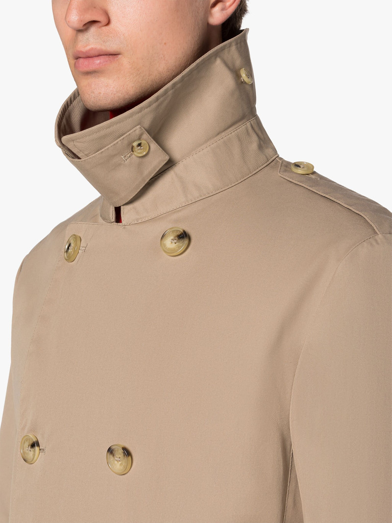 ST JOHN BEIGE GABARDINE COTTON SHORT TRENCH COAT 5
