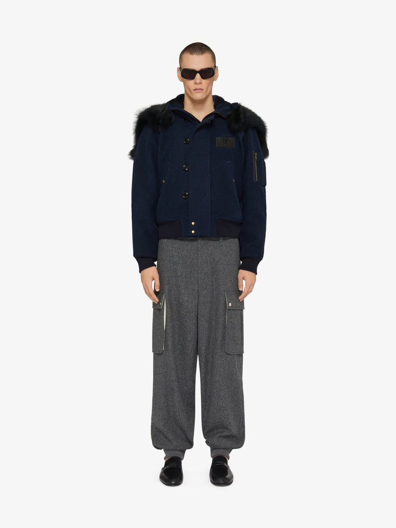 Givenchy HOODED BOMBER IN LINEN outlook