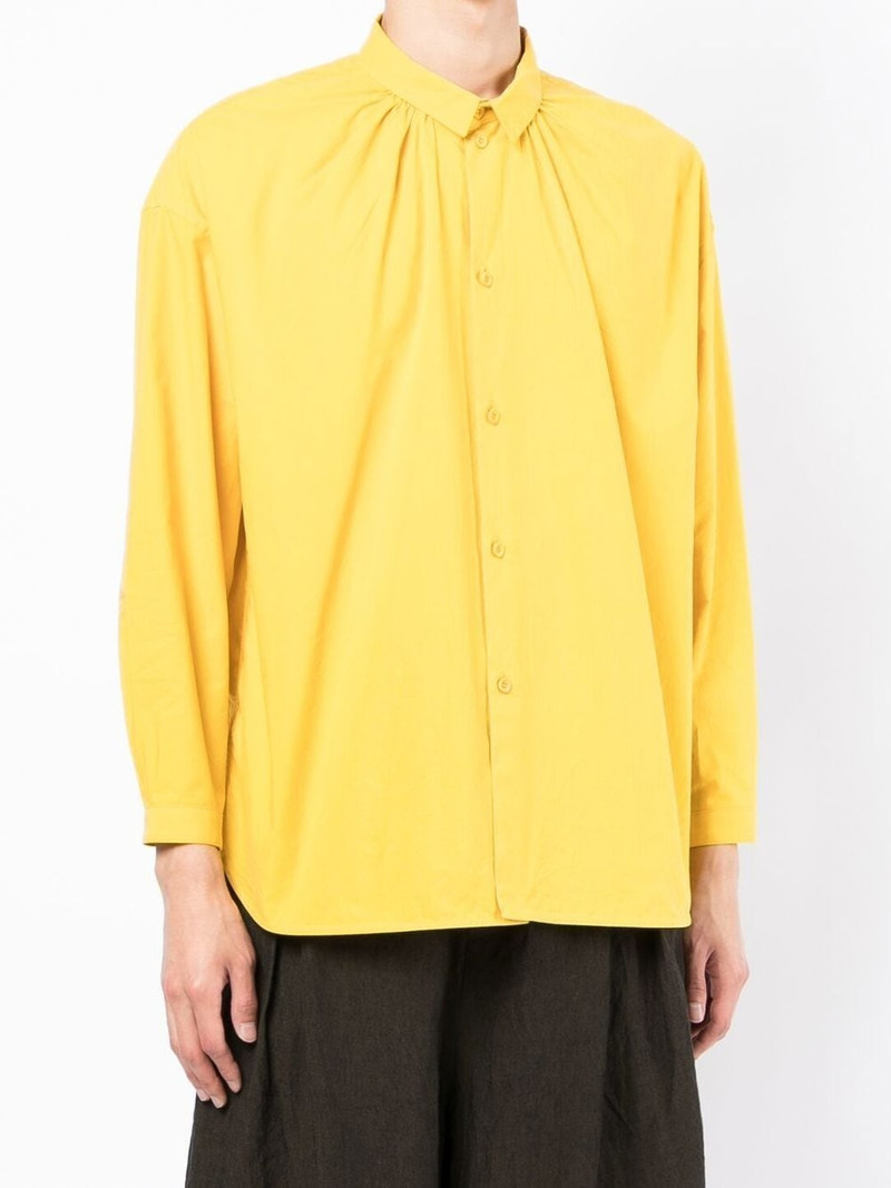 gathered long-sleeve linen shirt 3