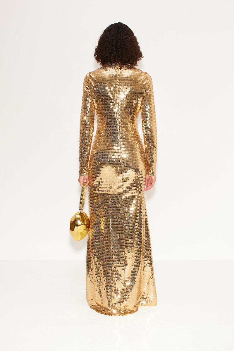 Sequin Sculpty Dress In Star Gold 3