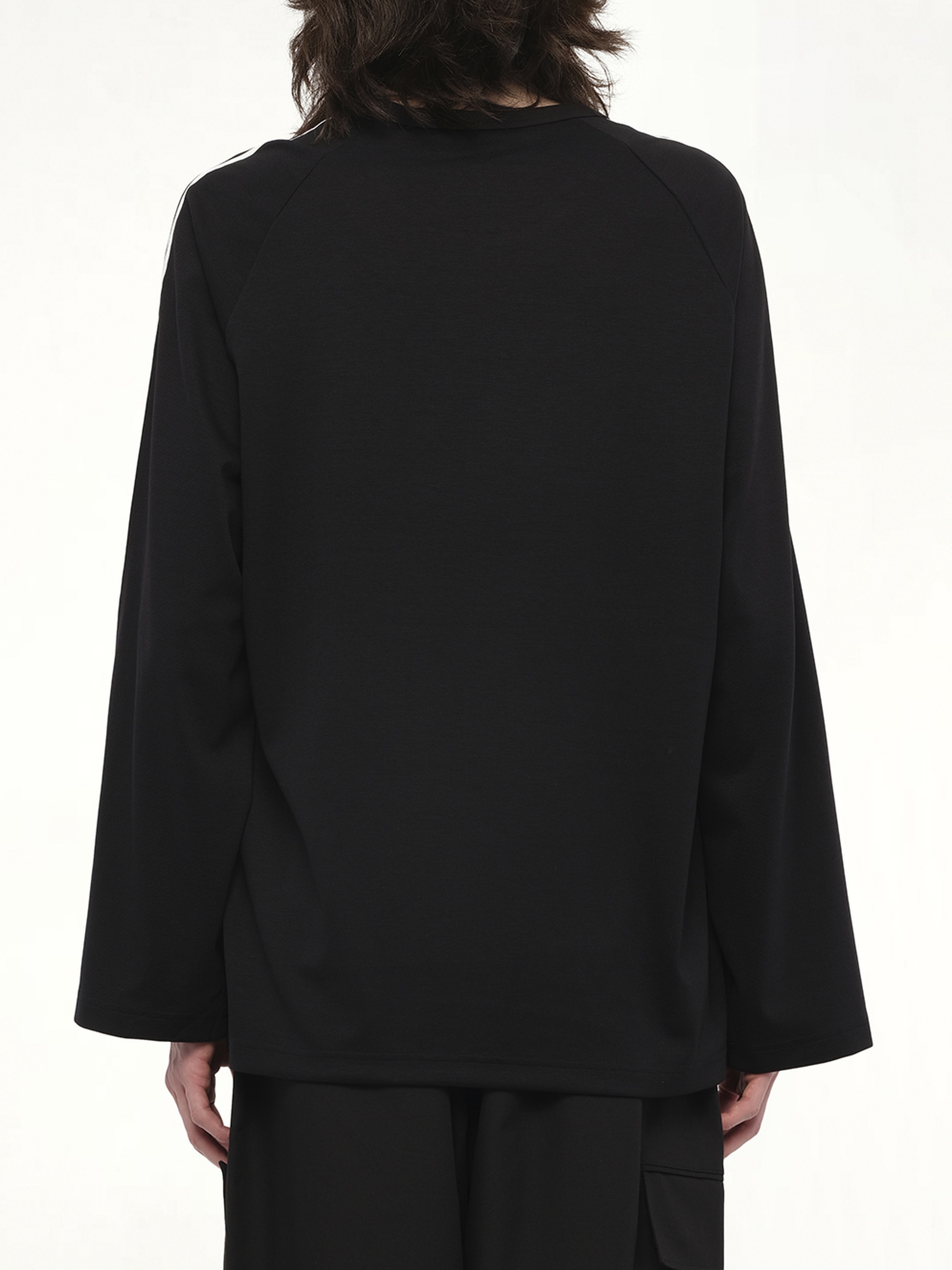 Wire Stripe Long Sleeve T-Shirt in Black - 6