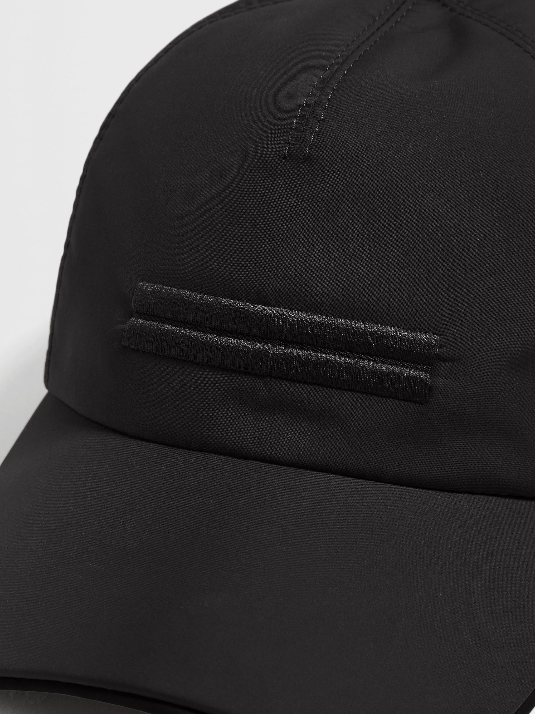BLACK TECHNICAL FABRIC BASEBALL CAP - 2