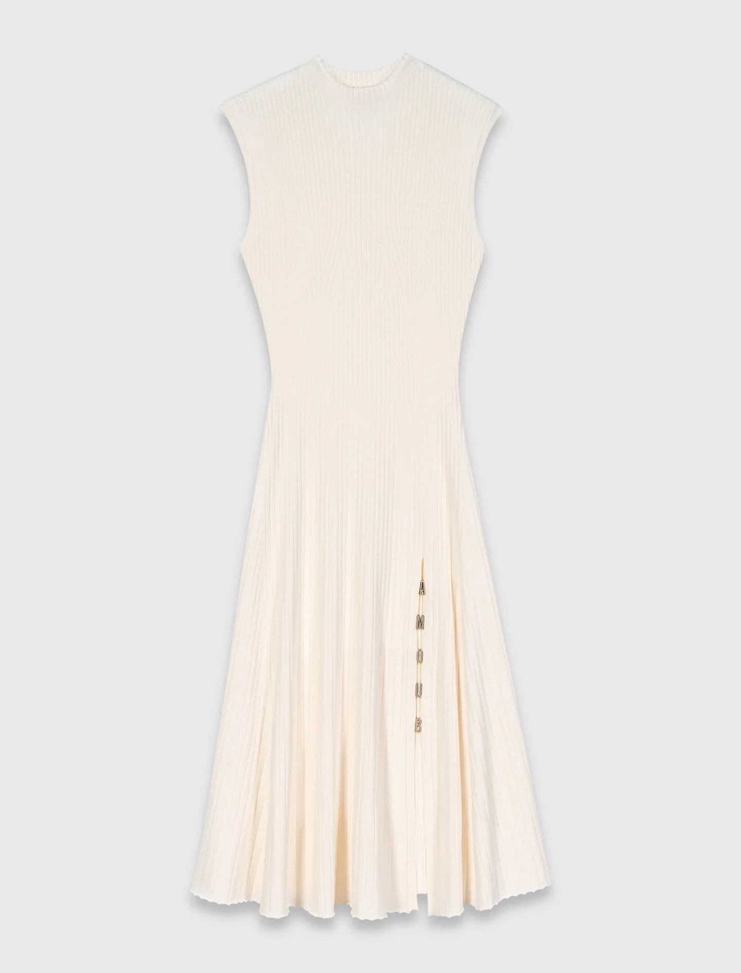 Ribbed dress with side slit - 1