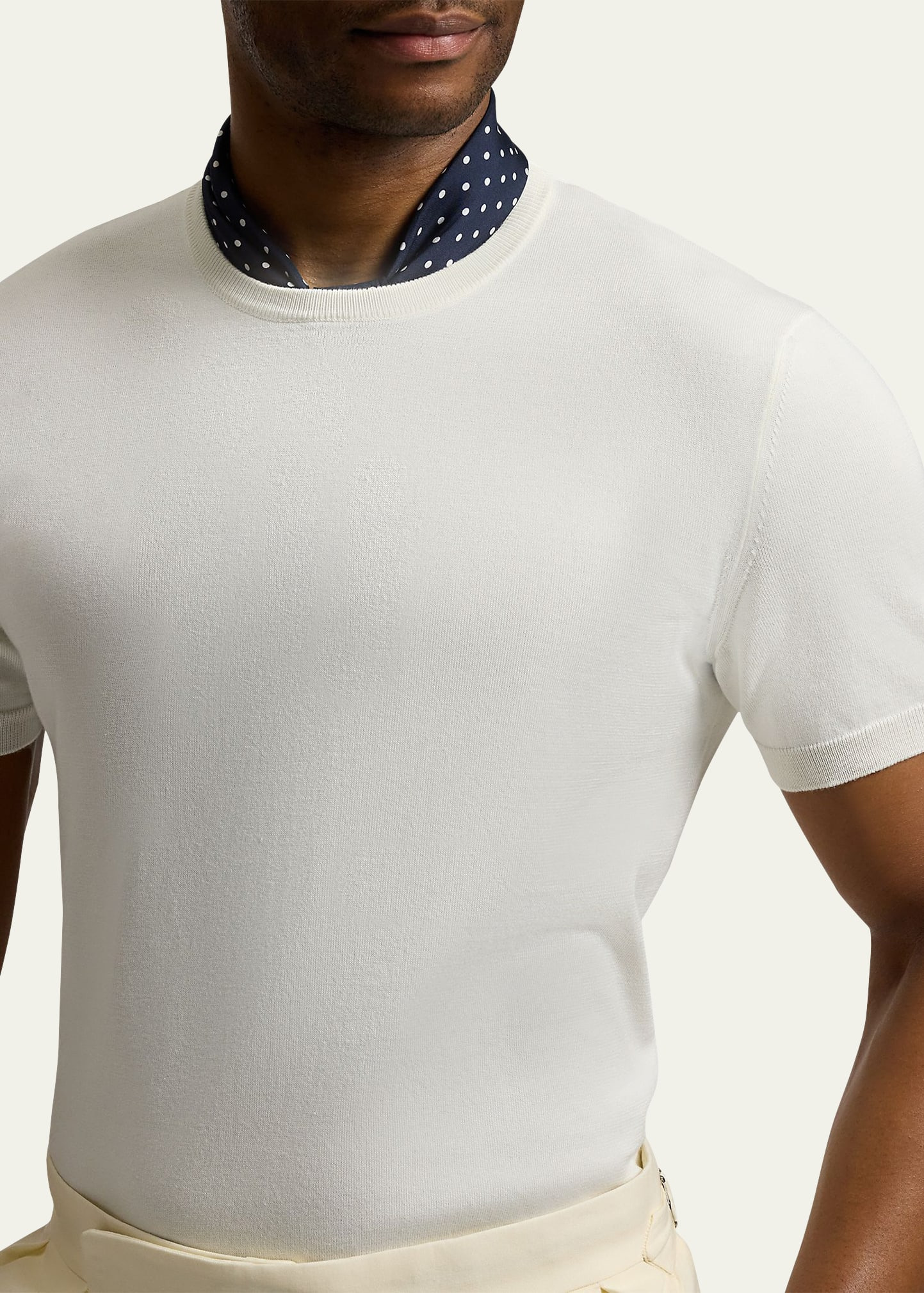 Men's Cotton Short-Sleeve Crewneck Sweater - 5