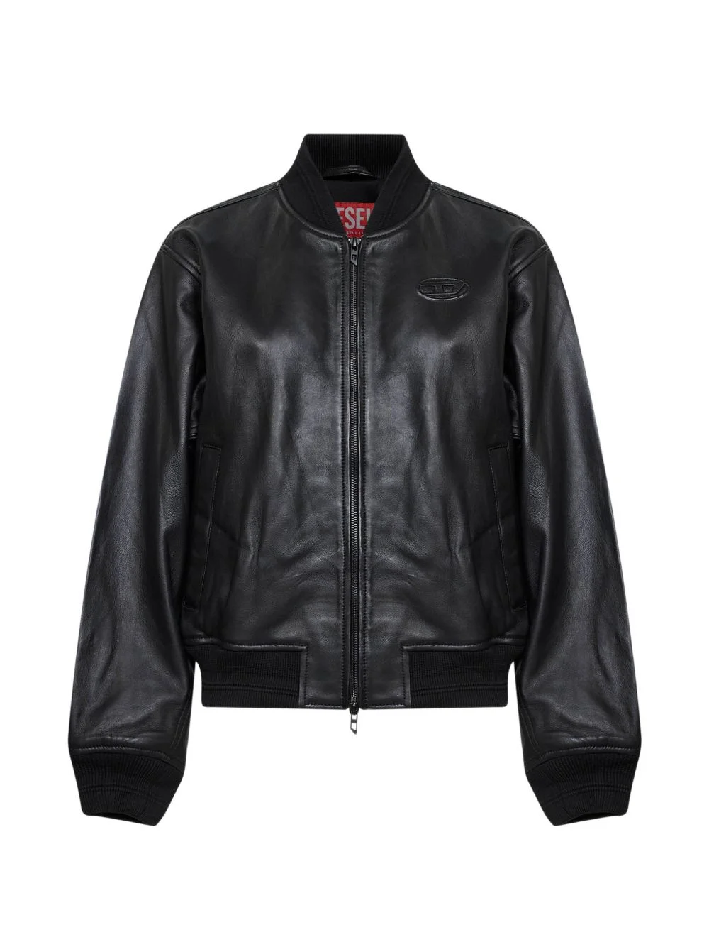 zip-up leather jacket - 1