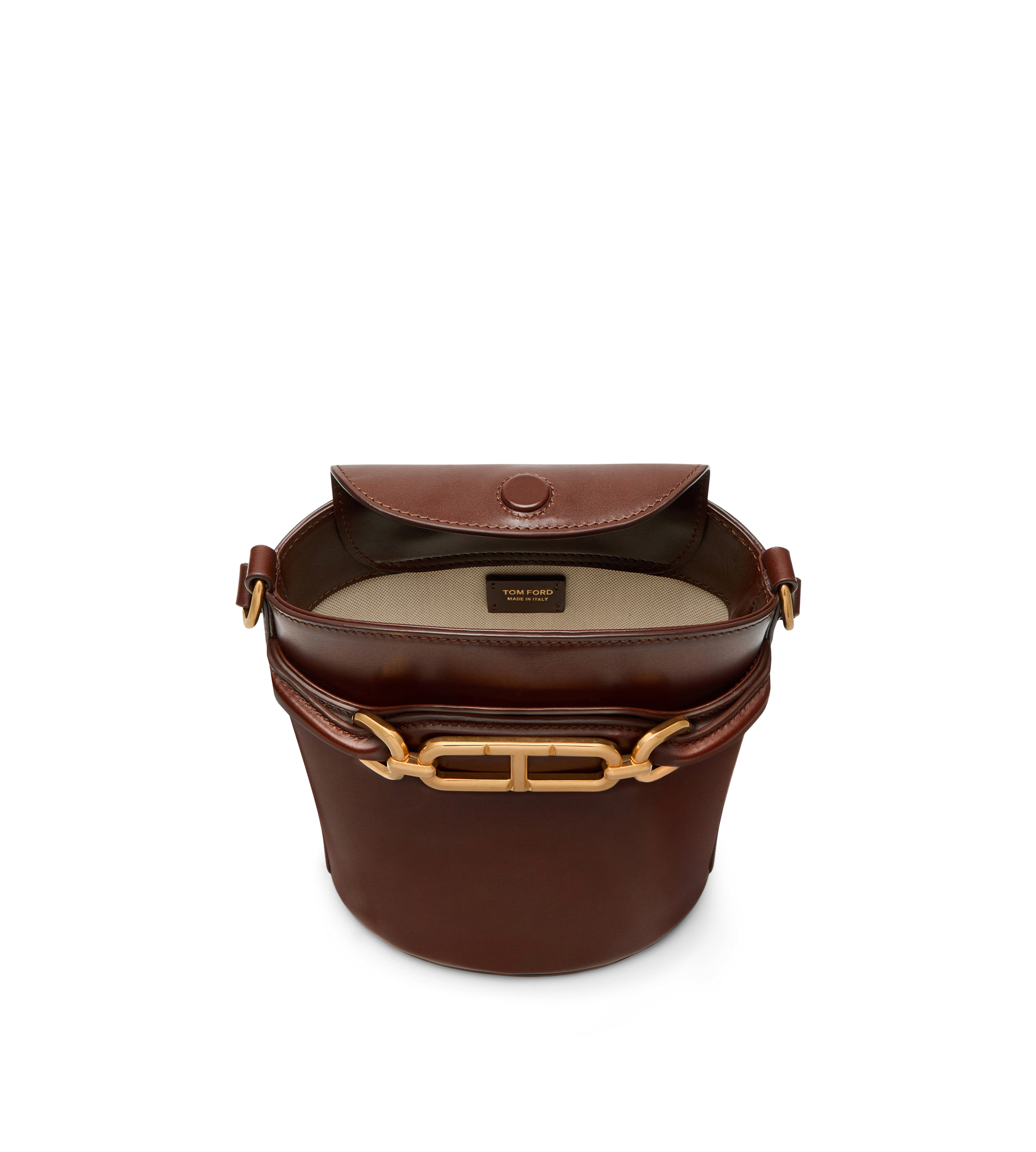 PALMELLATO-EFFECT LEATHER WHITNEY SMALL BUCKET BAG - 4