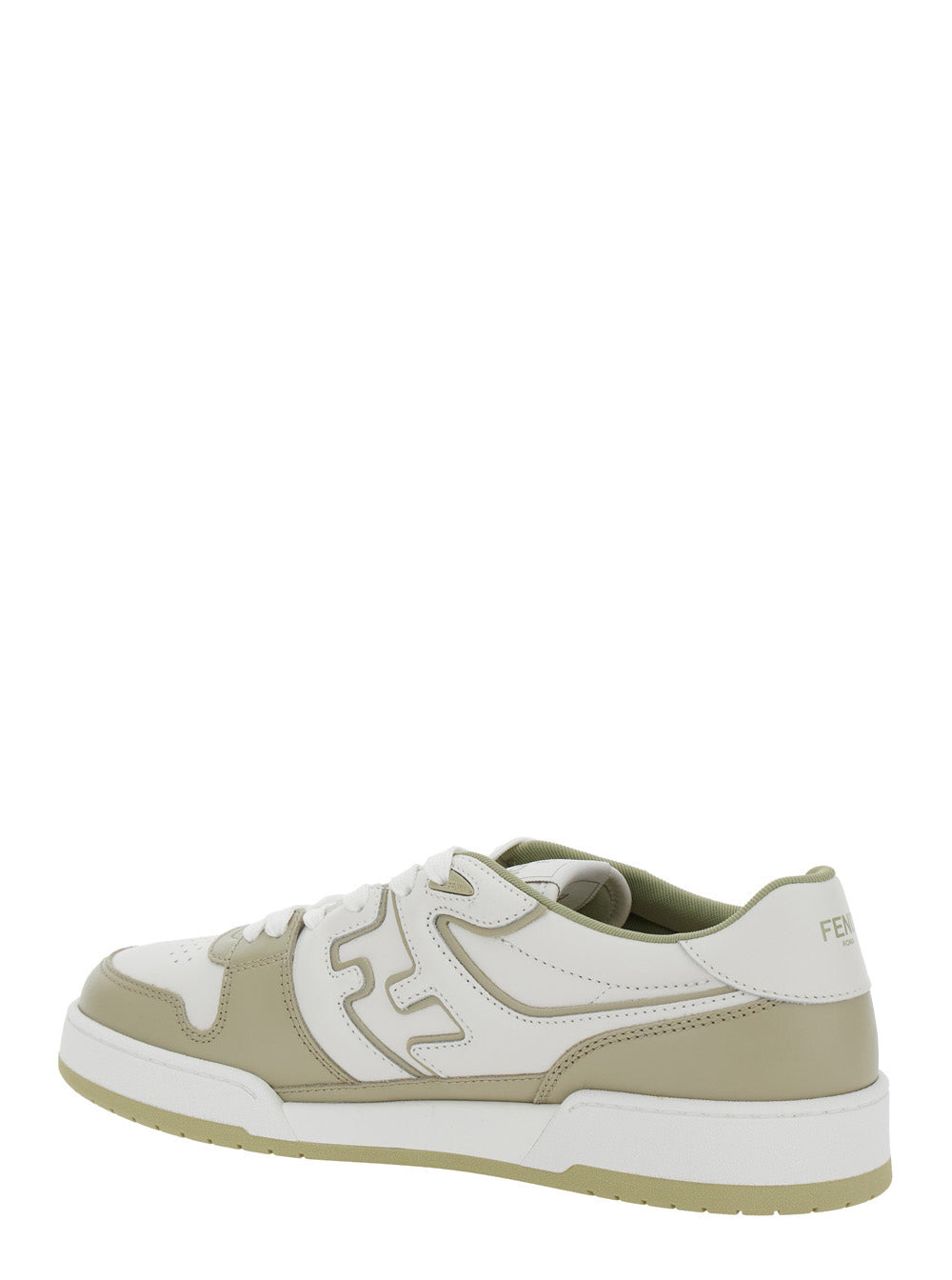 Fendi Men 'Match' Beige Low-Top Sneakers With Ff Detail In Leather Man - 3