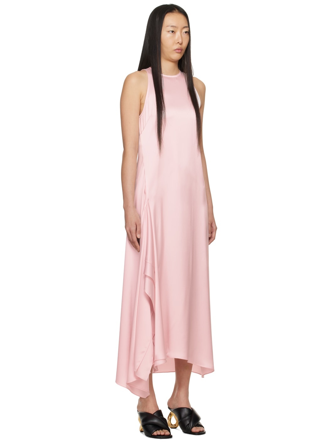 Pink Draped Midi Dress - 2