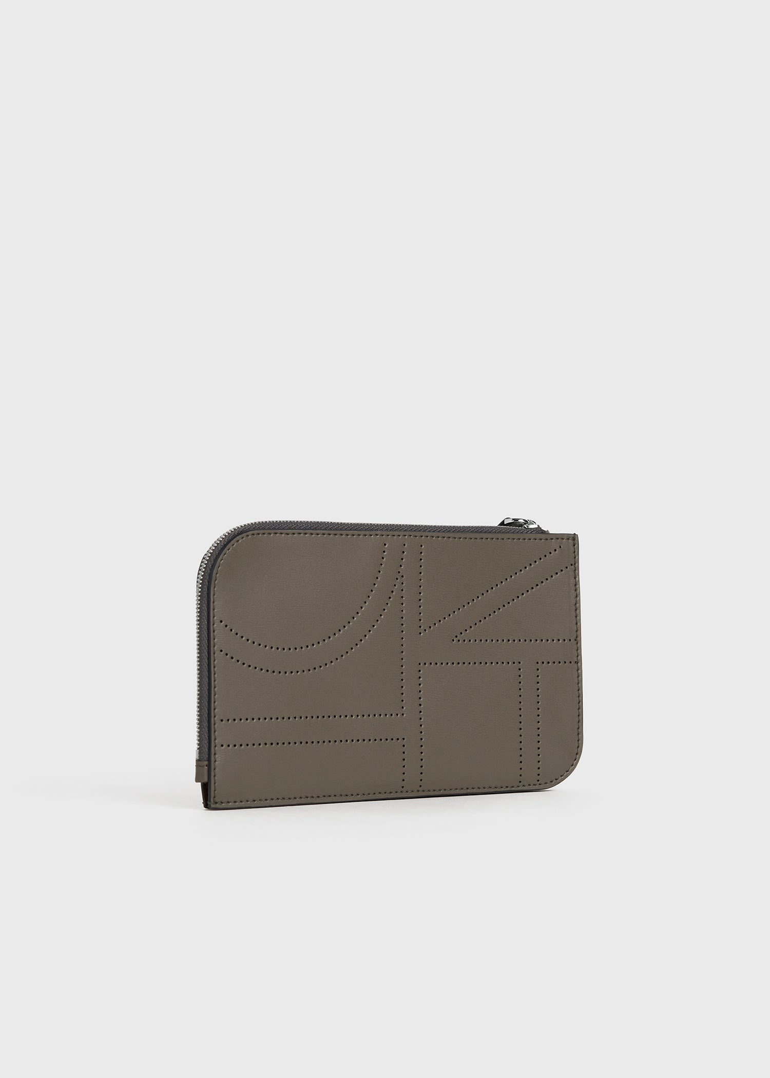 Monogram leather wristlet pouch ash - 3