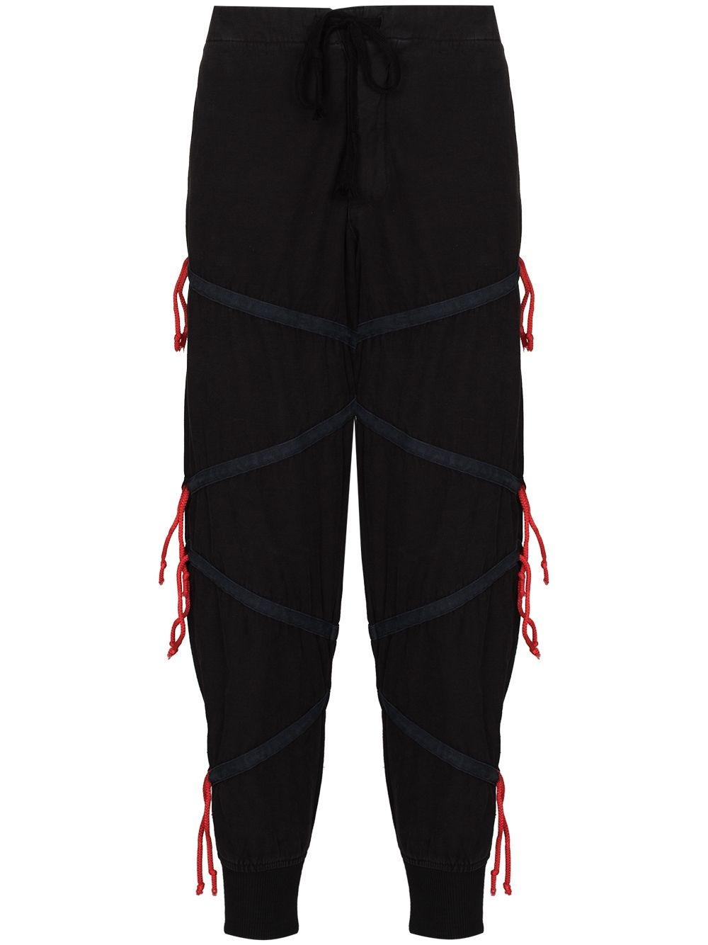 Zig-Zag drawstring panelled track pants - 1