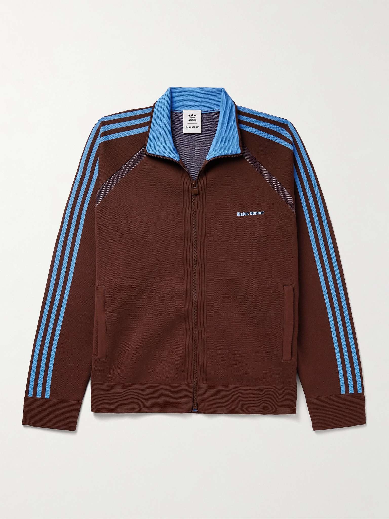 + Wales Bonner Logo-Embroidered Striped Recycled Knitted Track Jacket - 1