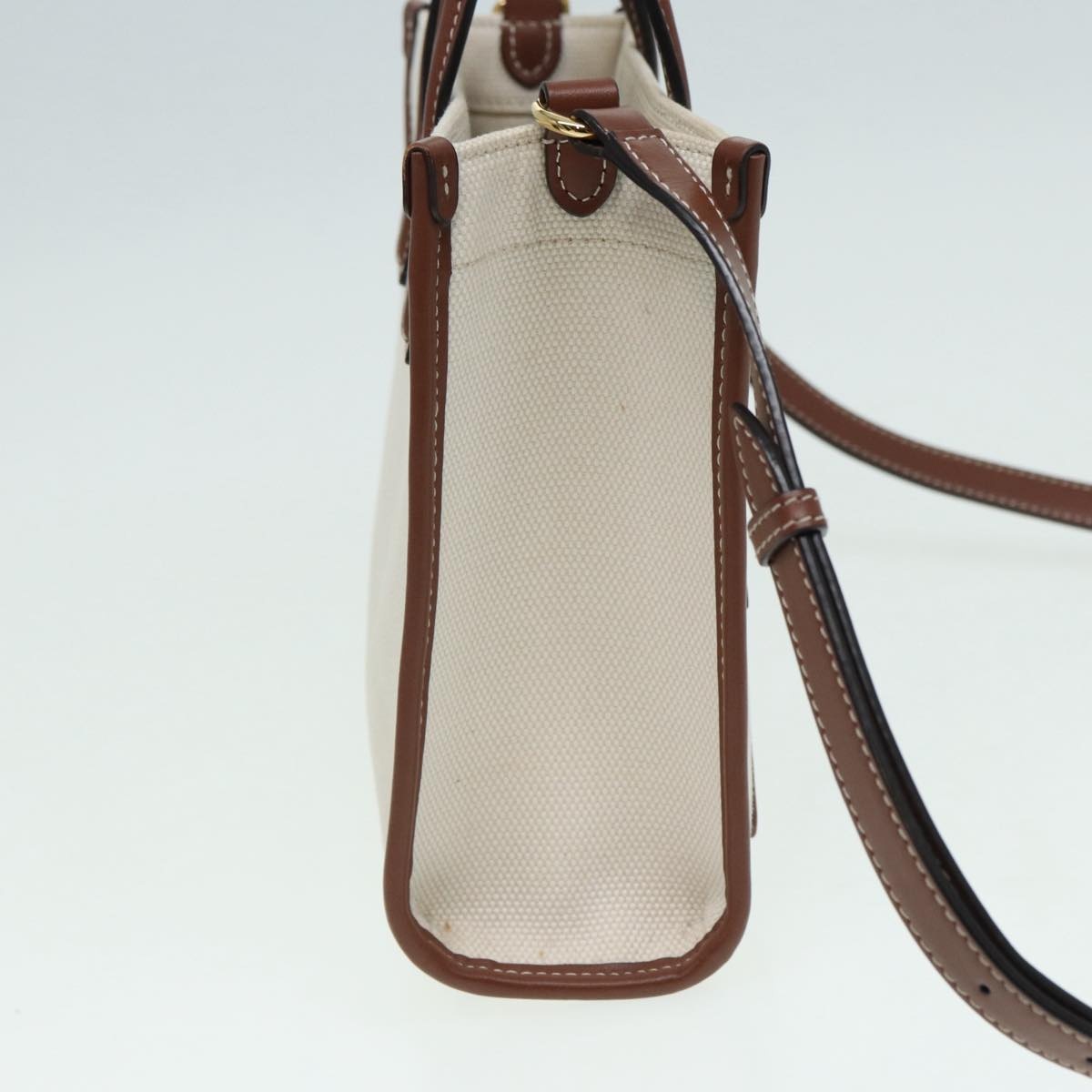 Burberry Hand Bag Canvas Leather Beige - 4