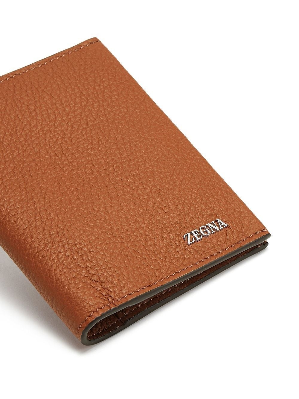 logo-plaque leather passport case - 3