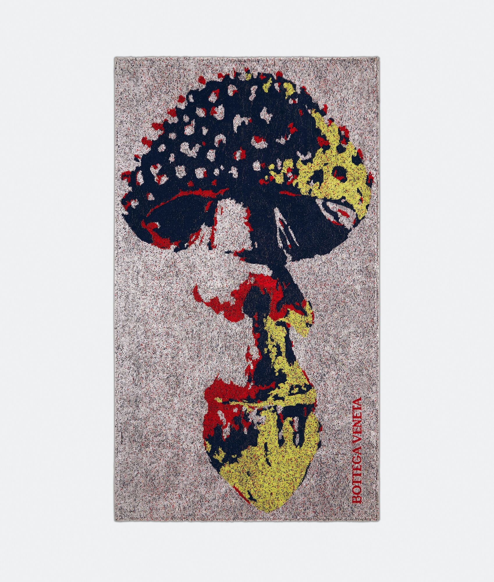 cotton terry mushroom jacquard beach towel - 1