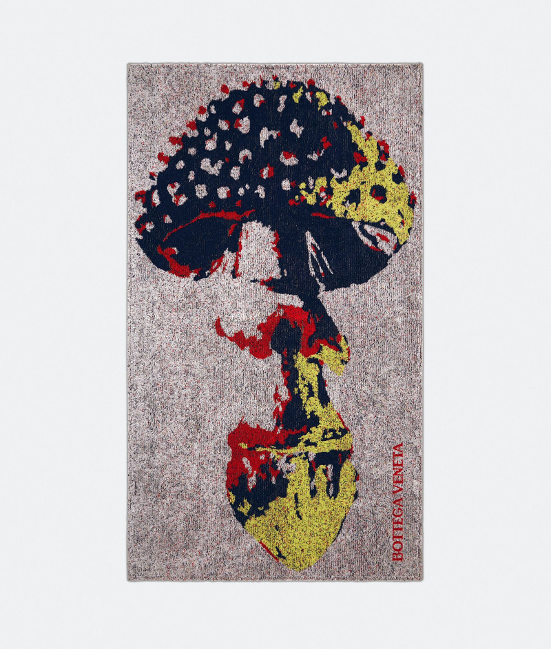 cotton terry mushroom jacquard beach towel 1
