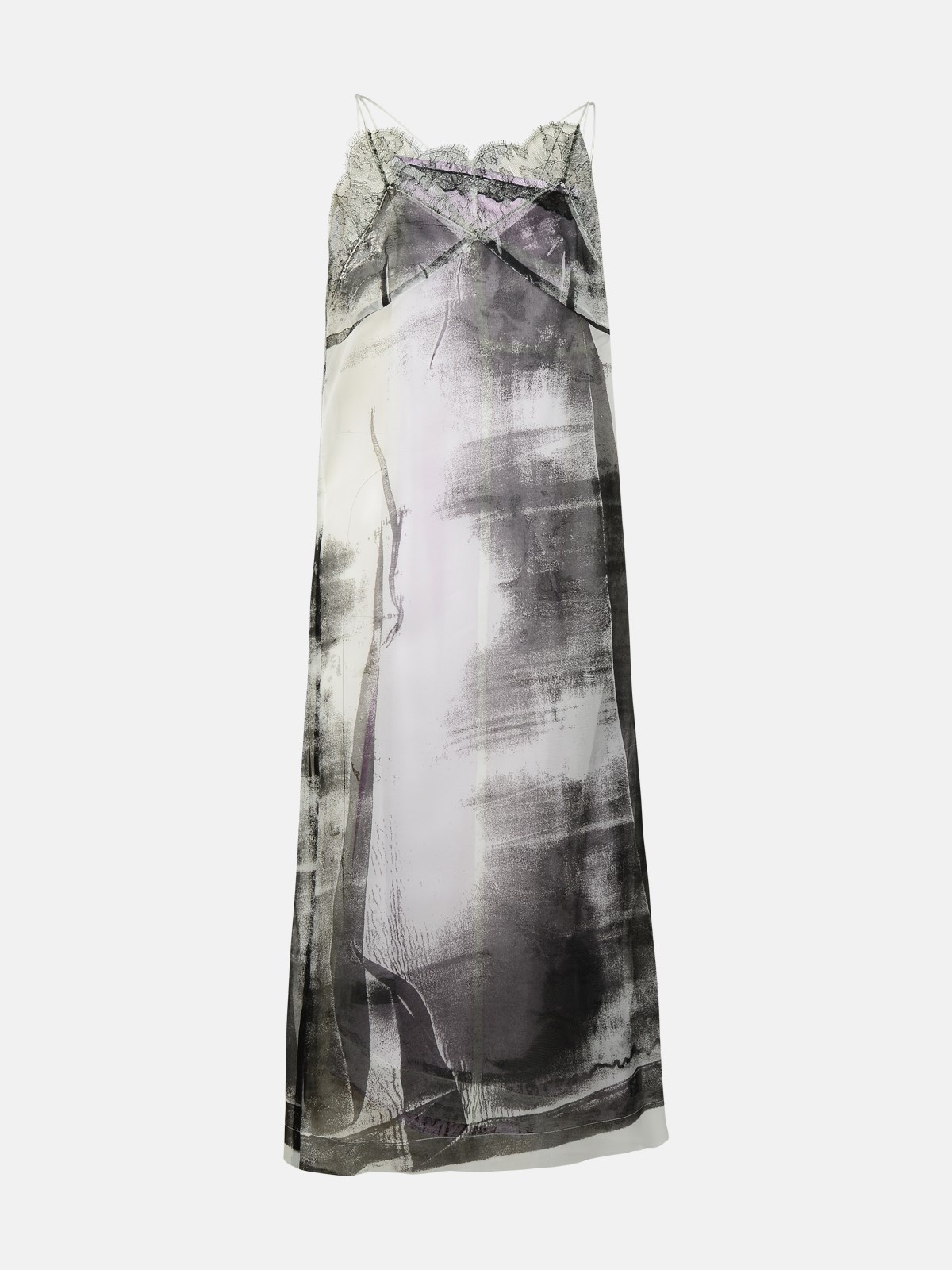 'FREEZE-FRAME' MULTICOLOURED SILK BLEND DRESS - 1