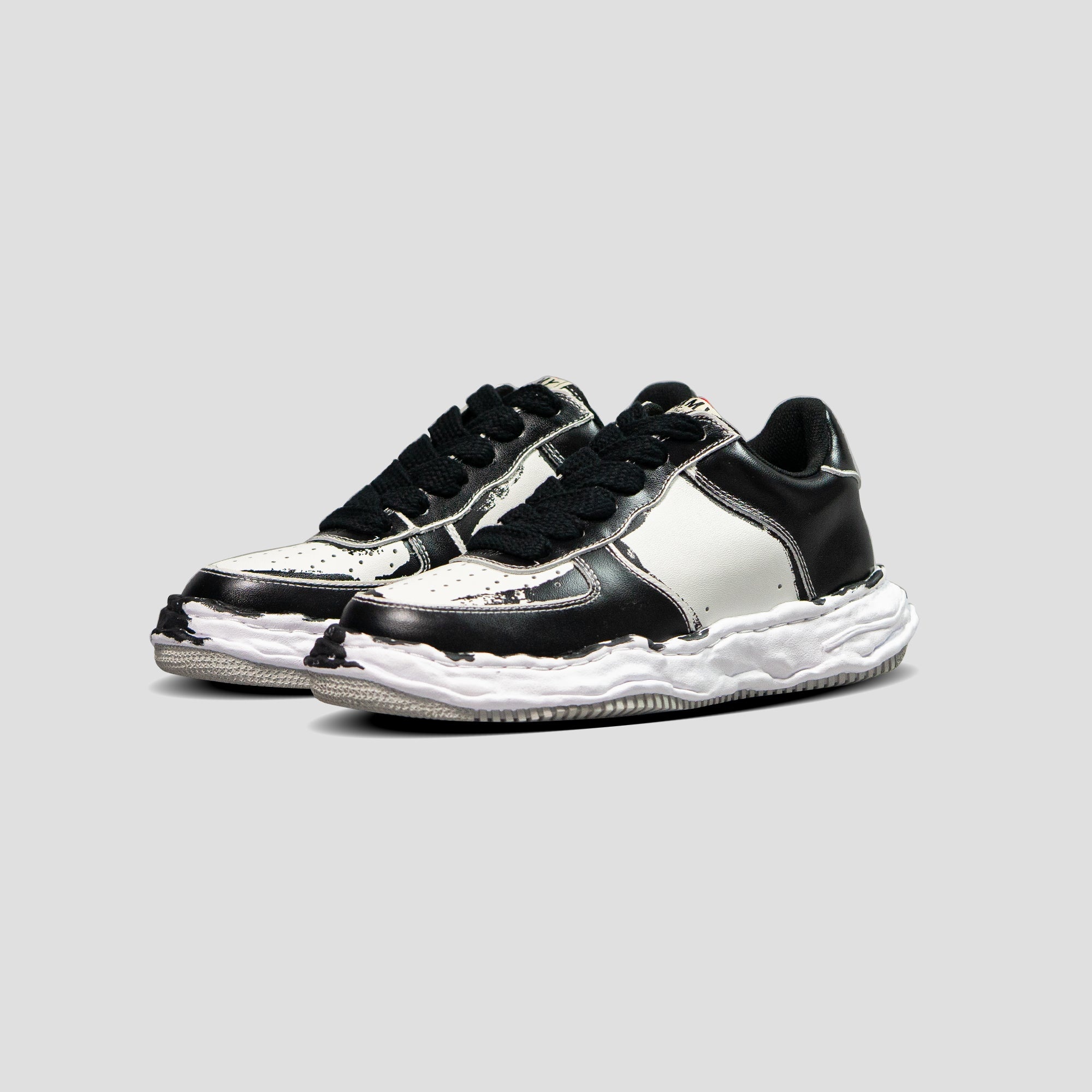 WAYNE OG SOLE LOW-TOP PAINTED LEATHER SNEAKERS - 2