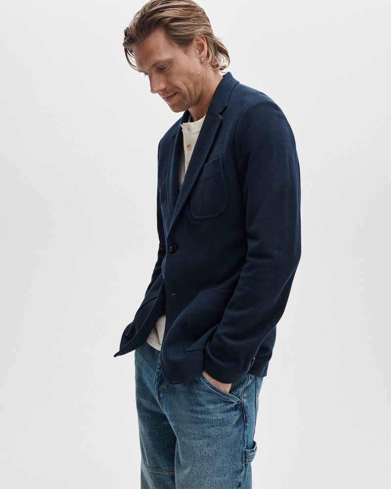 rag & bone Skeleton Cotton Piqué-Knit Blazer outlook