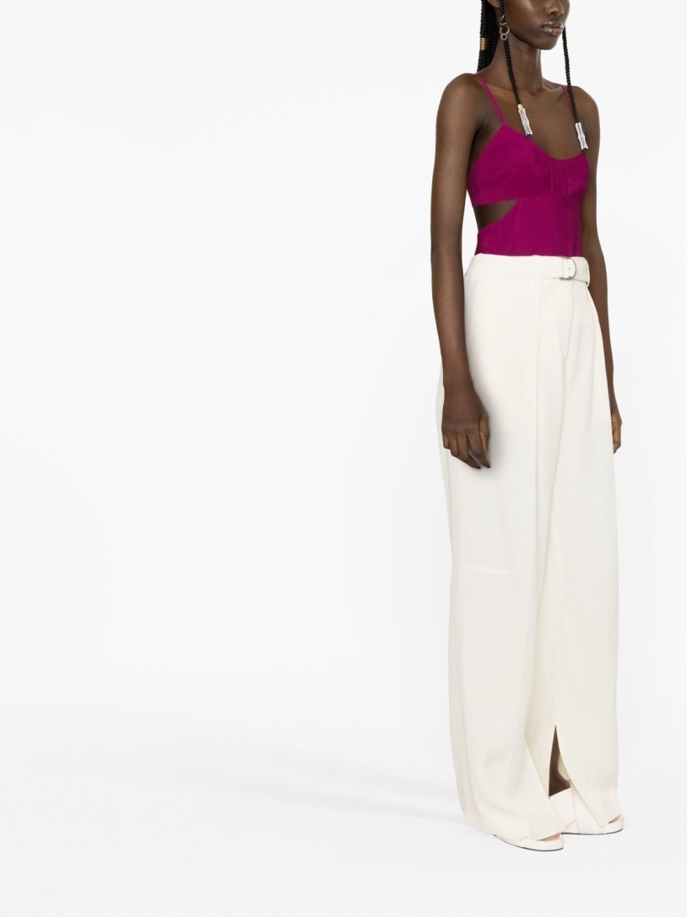 belted wide-leg trousers - 3