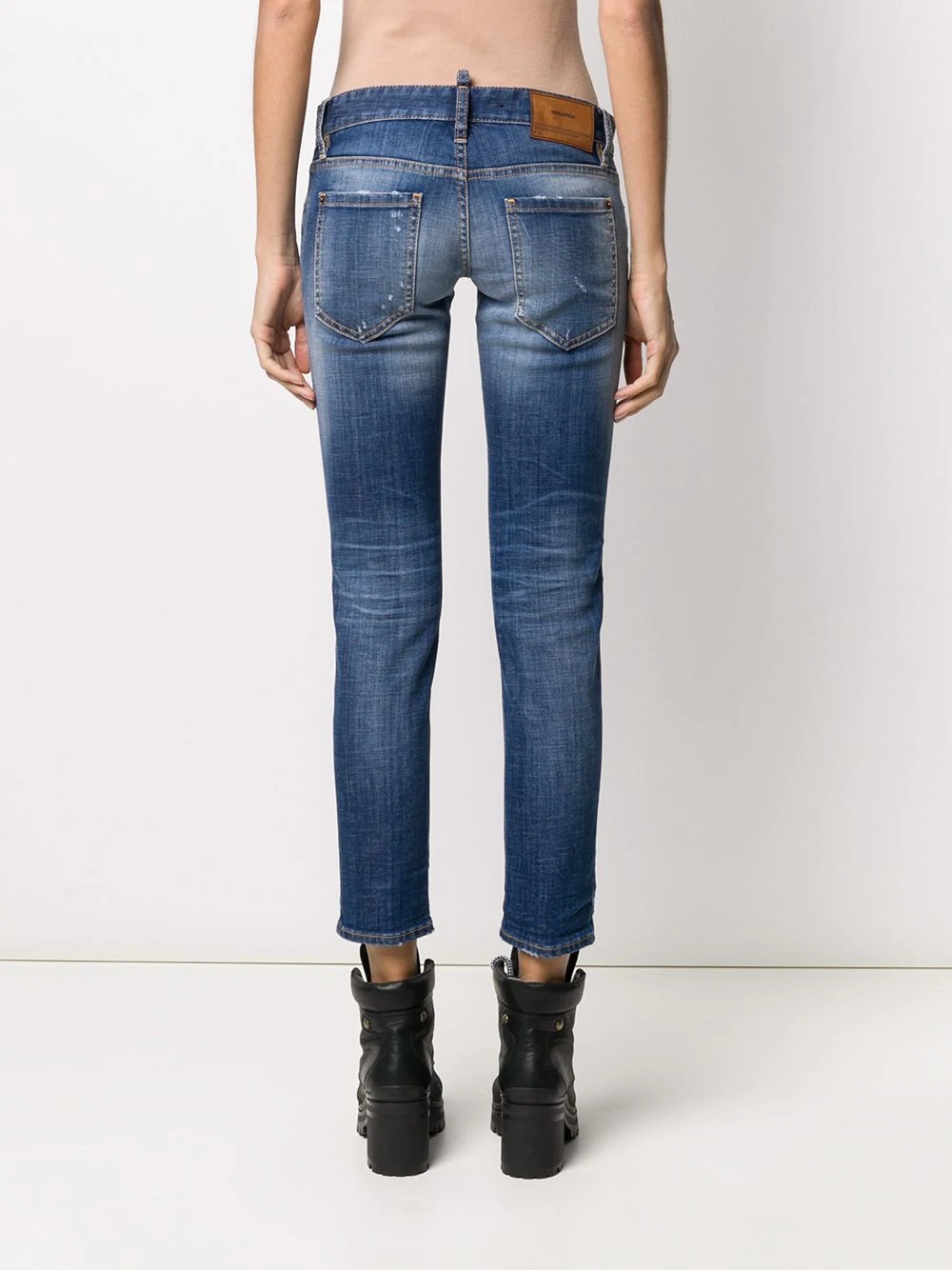 stonewashed skinny jeans - 4