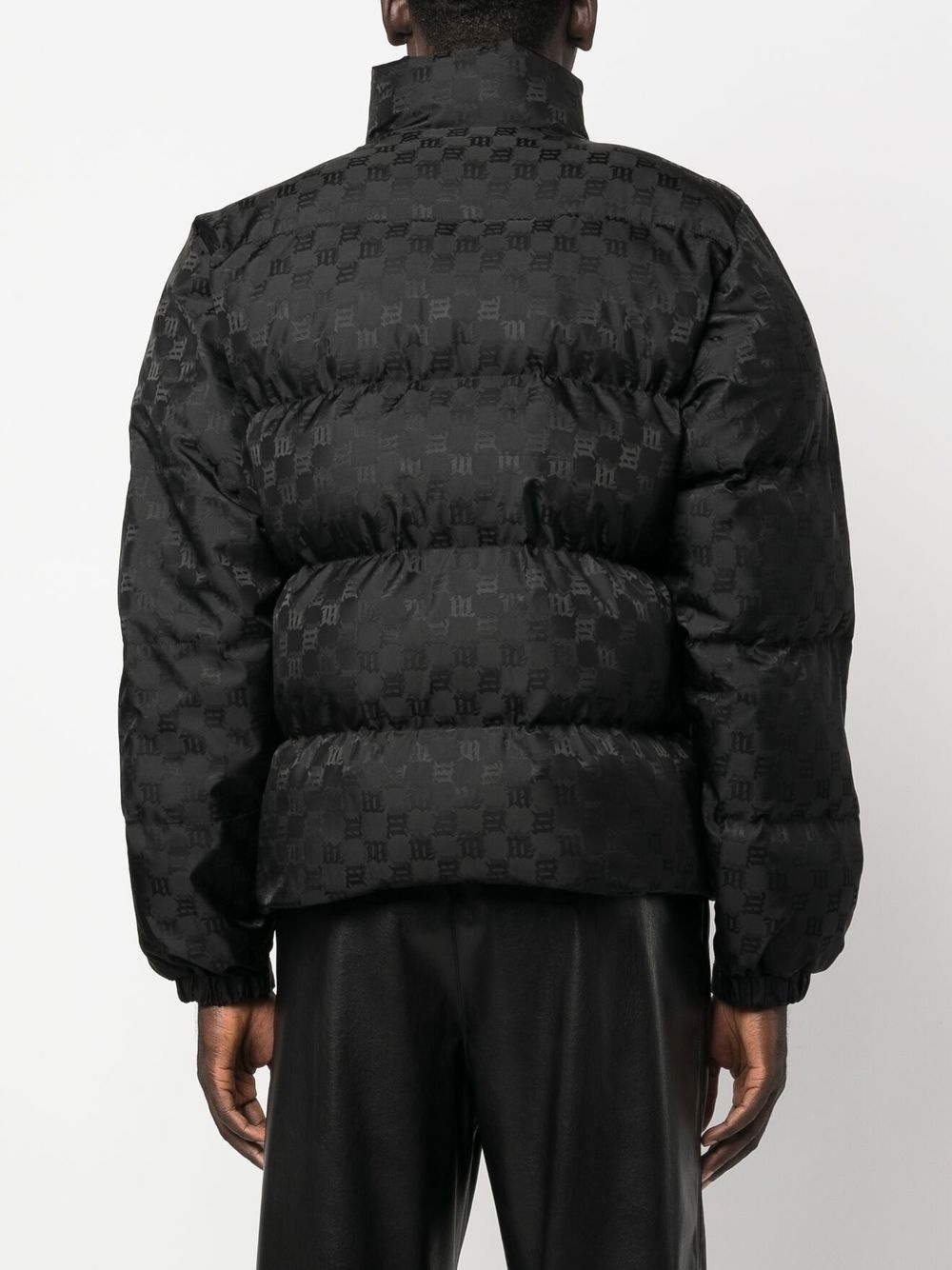 monogram-pattern padded jacket - 4