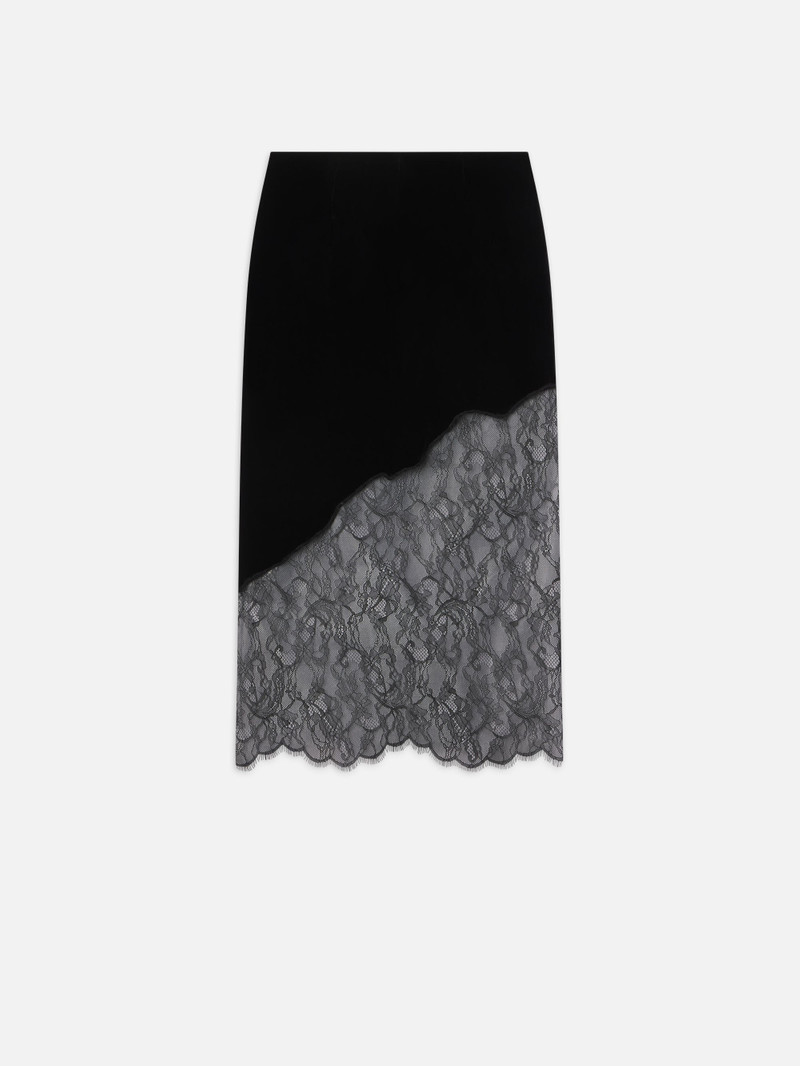 Velvet Lace Skirt in Black 3