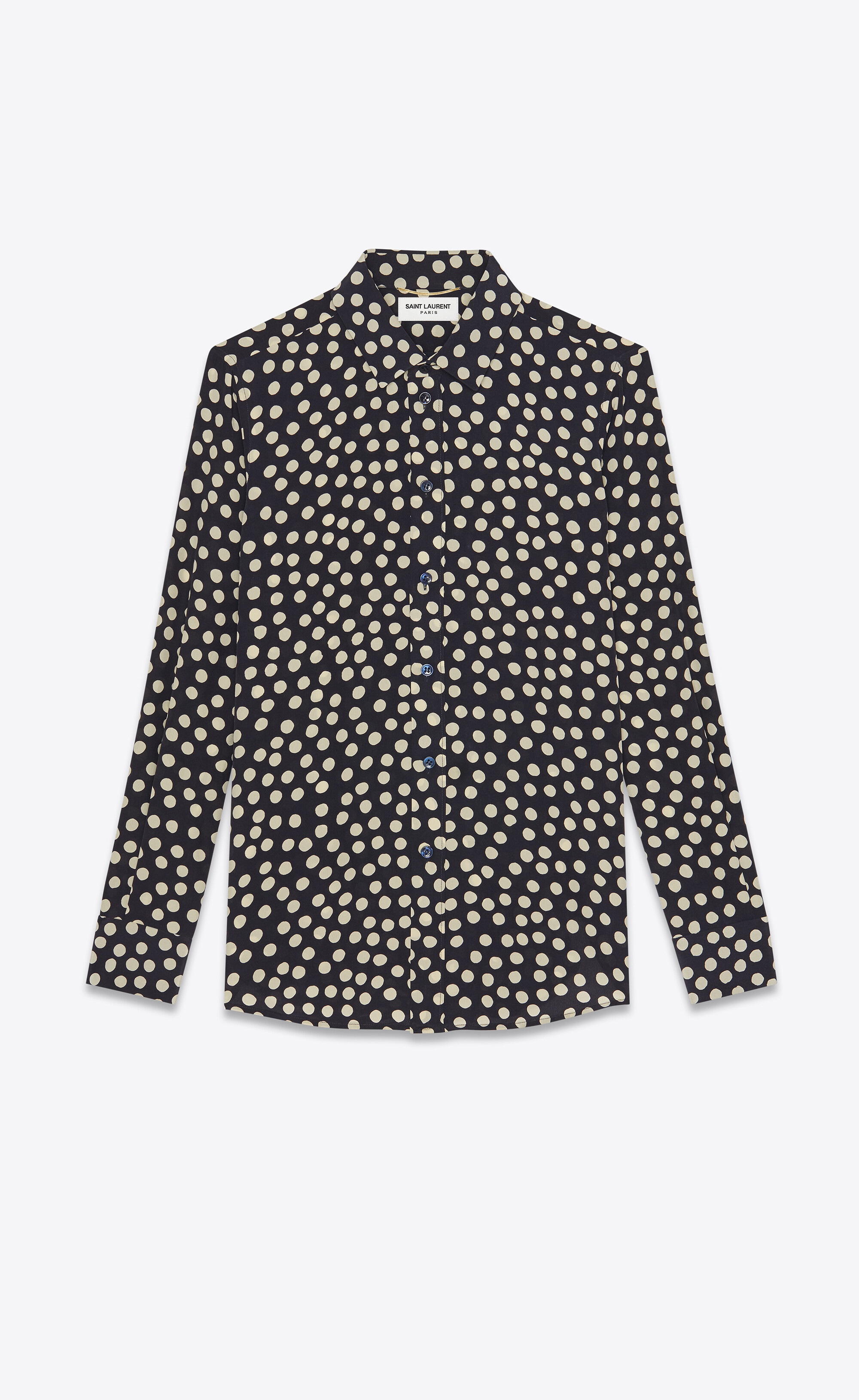 silk shirt in dotted crepe de chine - 1