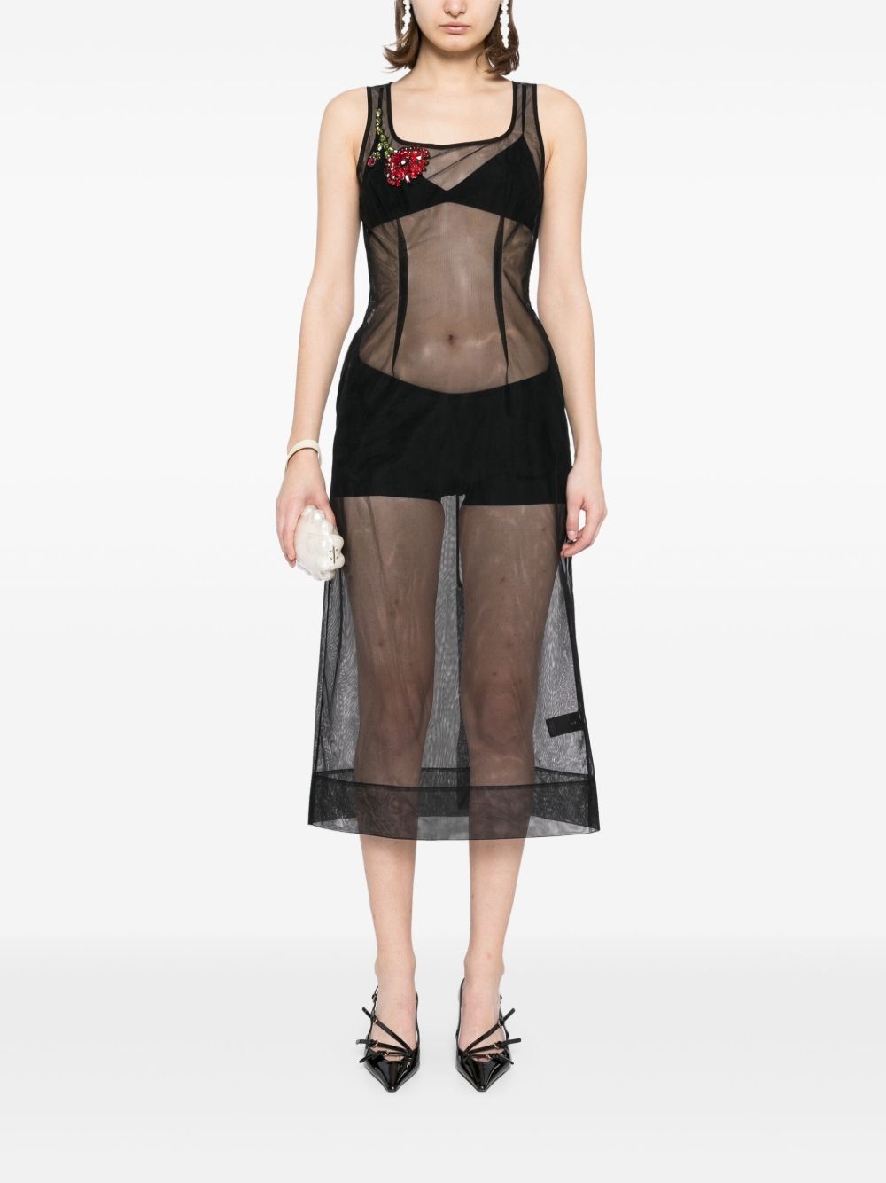 square-neck dress - 2
