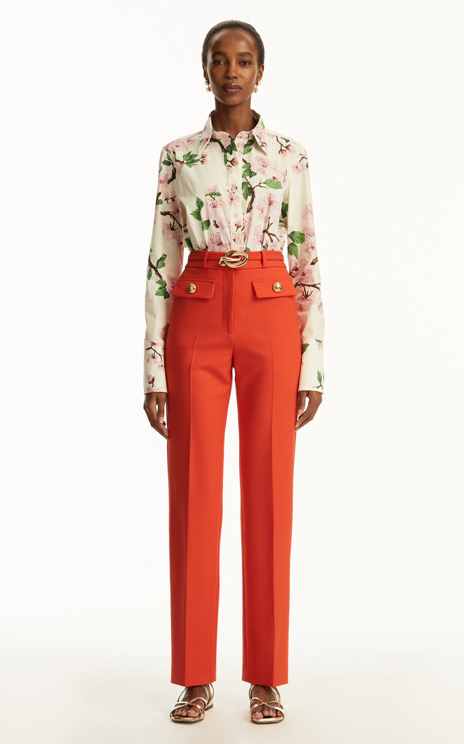 Stretch-Wool Straight-Leg Pants red - 3