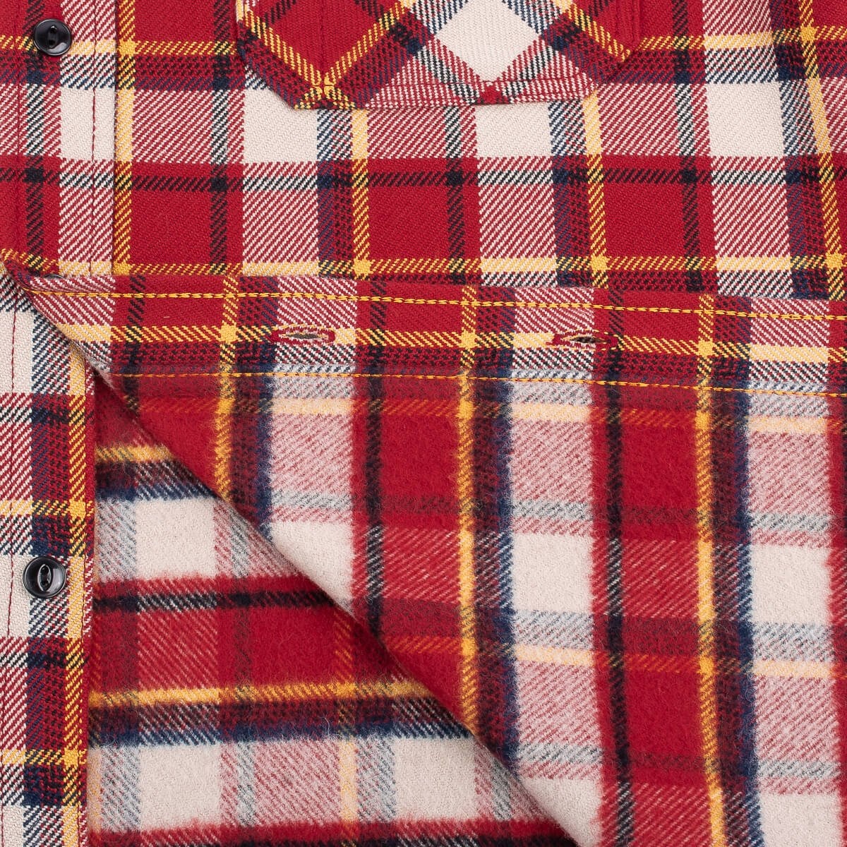 Ultra Heavy Flannel Classic Check Work Shirt - Red - 13