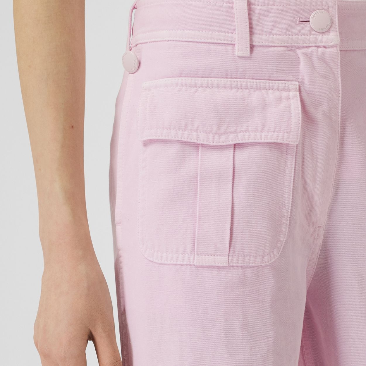 Detachable Strap Detail Cotton Linen Cargo Trousers - 3