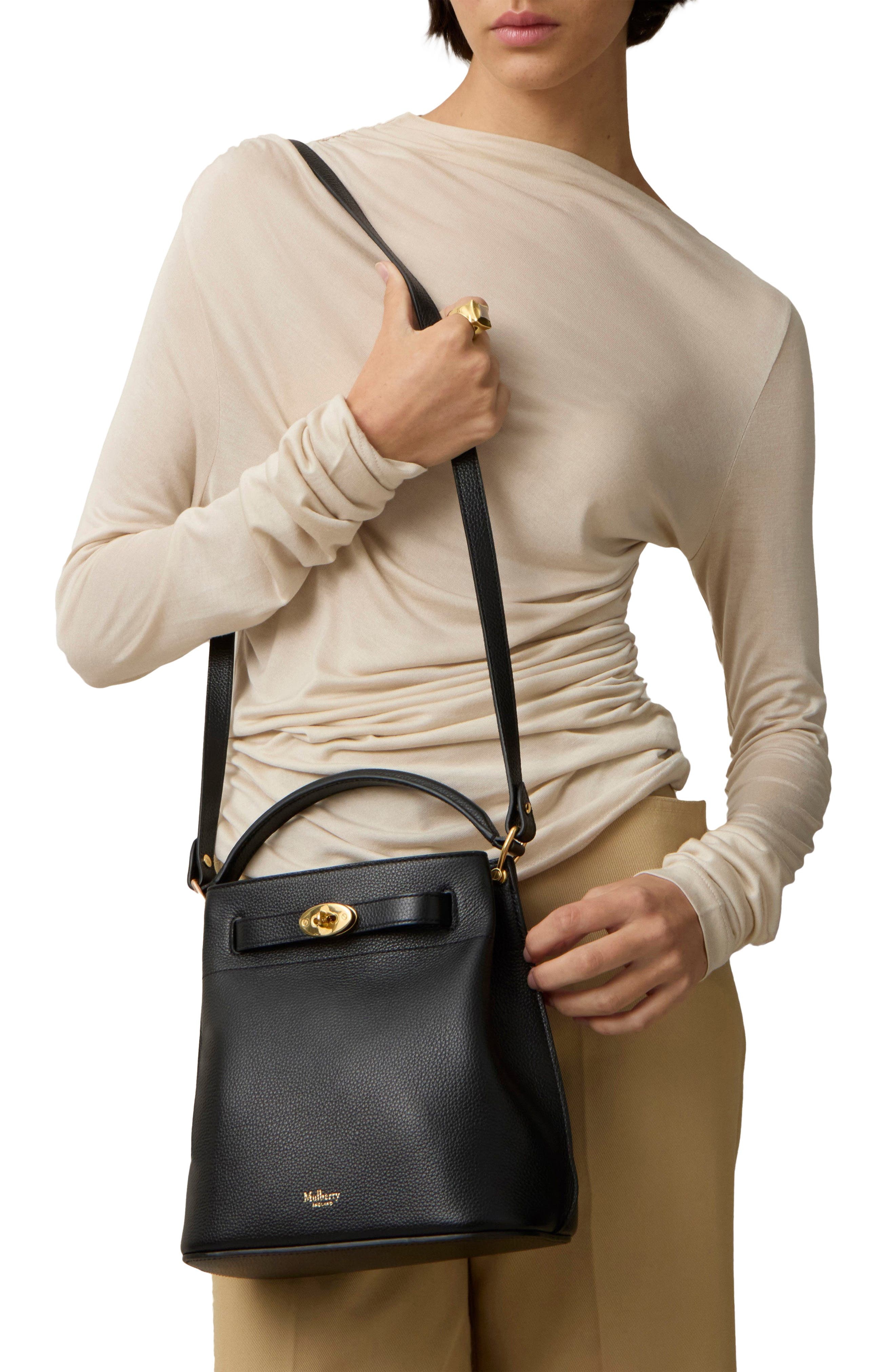 Mulberry Small Islington Classic Leather Bucket Bag in Black at Nordstrom - 2