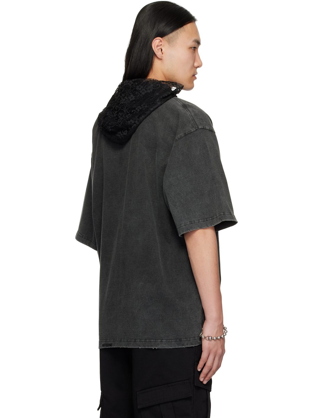 Black Heart Cross Layered T-shirt - 3