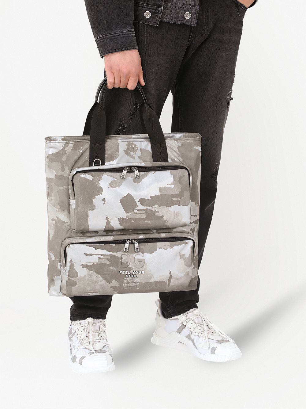 camouflage-print cotton tote bag - 6