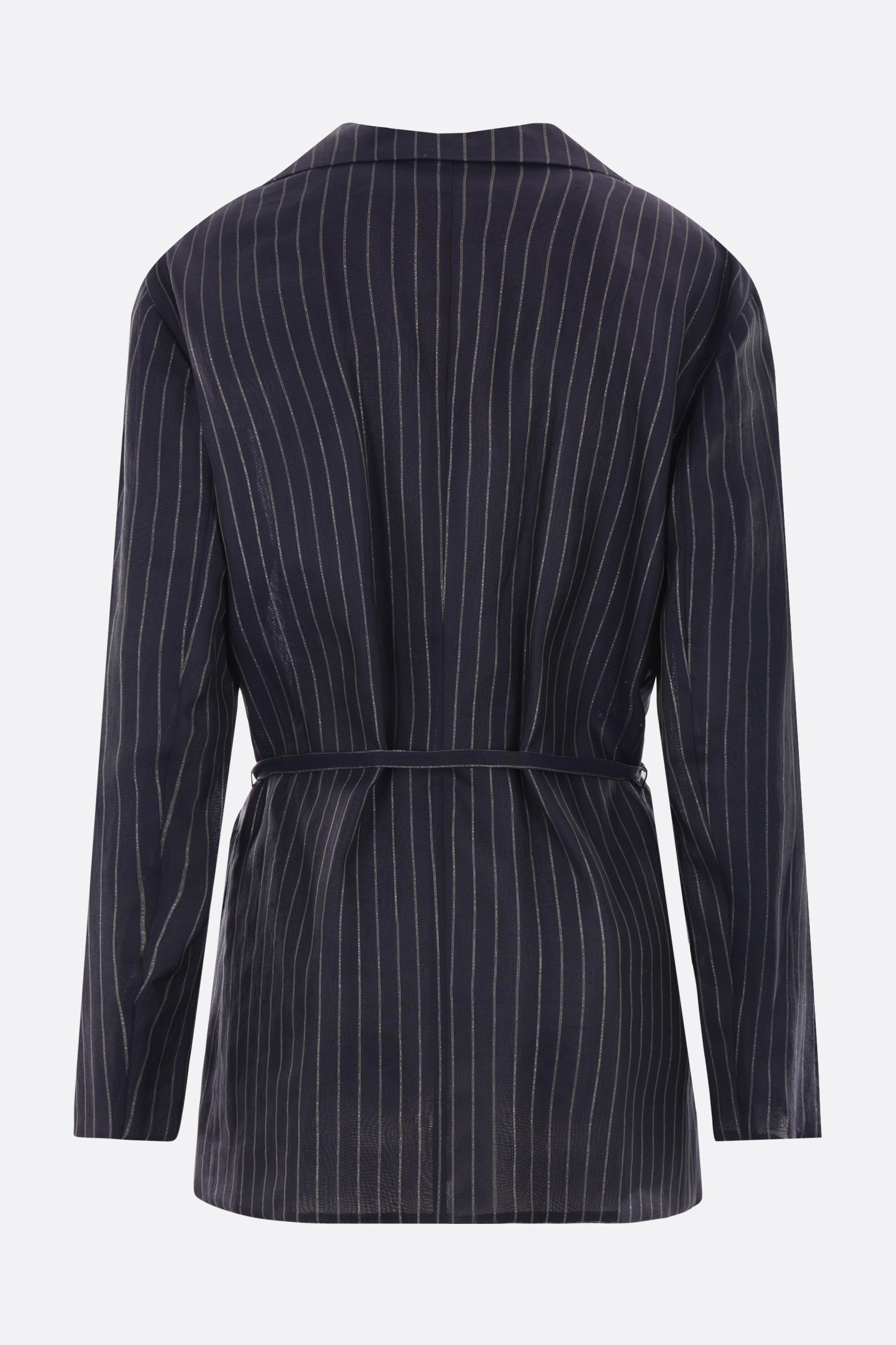 DOUBLE-BREASTED PINSTRIPED GAUZE JACKET - 2