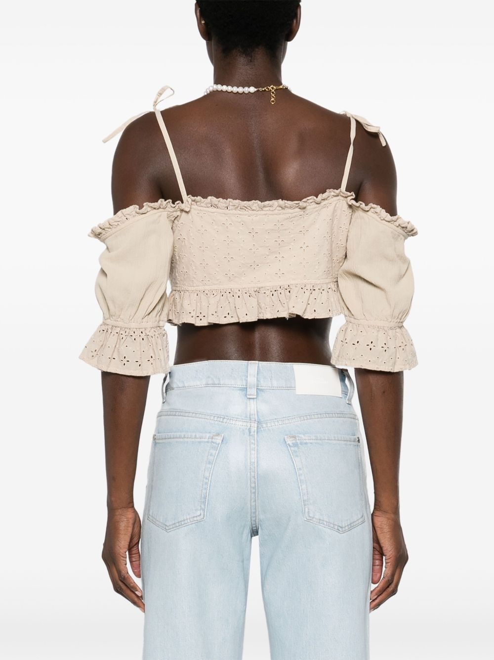 broderie-anglaise crop top - 4