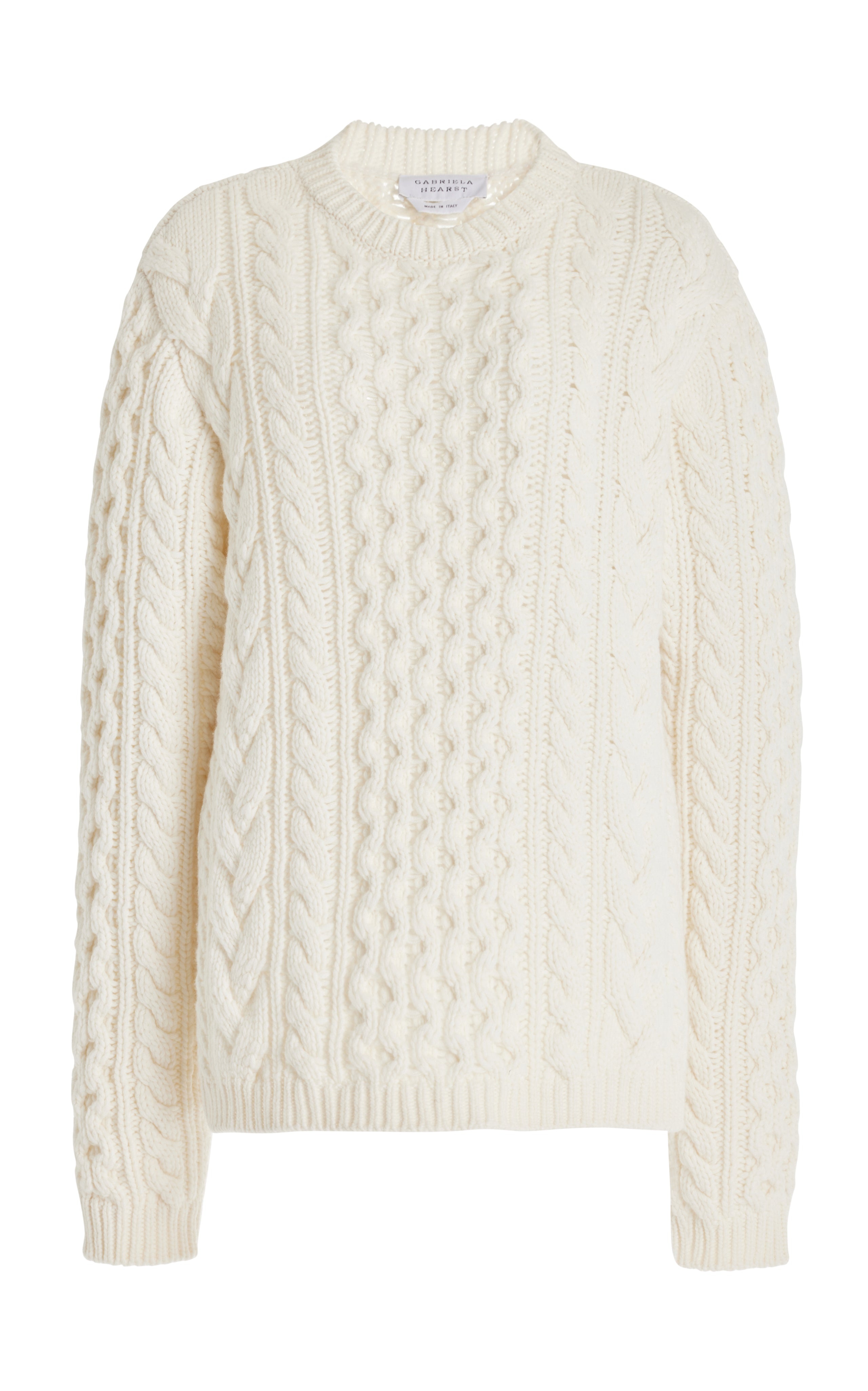 Geoffrey Knit Sweater in Ivory Cashmere - 1