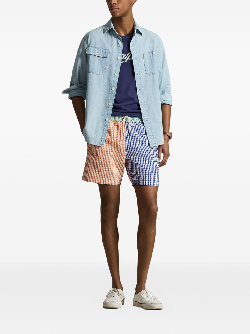 Gingham-pattern swim shorts 5