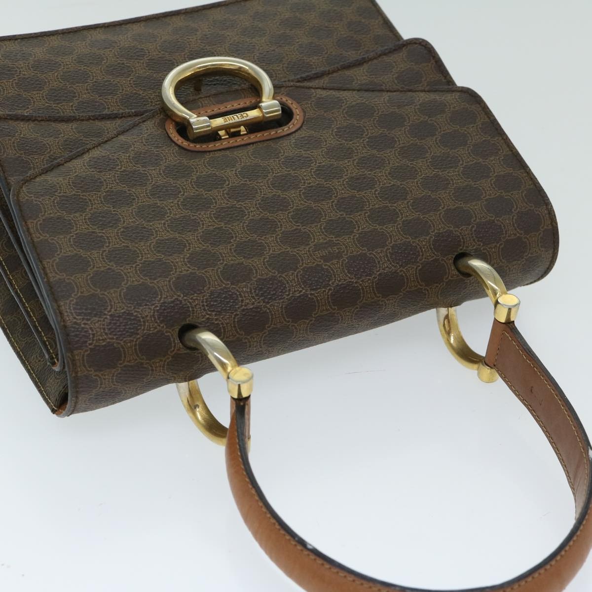 CELINE Macadam Canvas Hand Bag Pvc Brown - 6