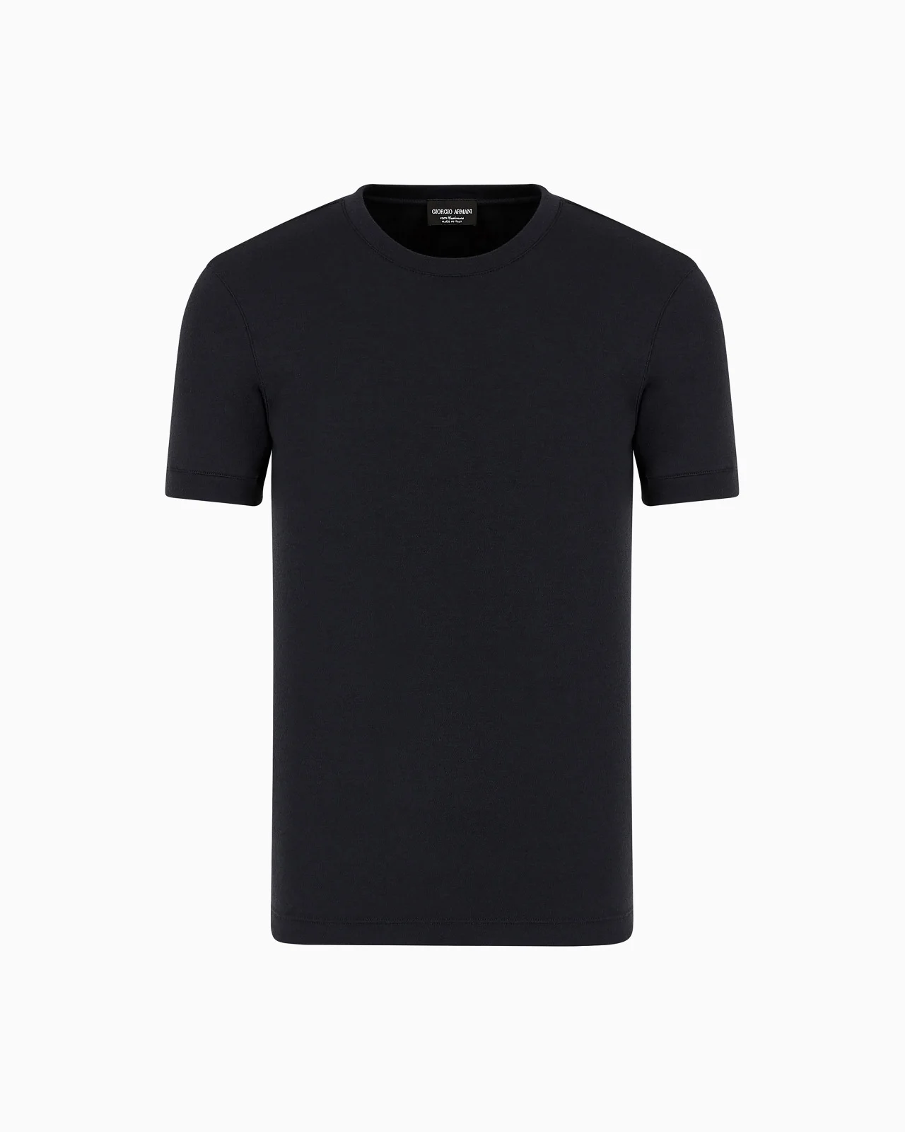 ICON CREW-NECK, SHORT-SLEEVED JUMPER IN CASHMERE INTERLOCK - 1