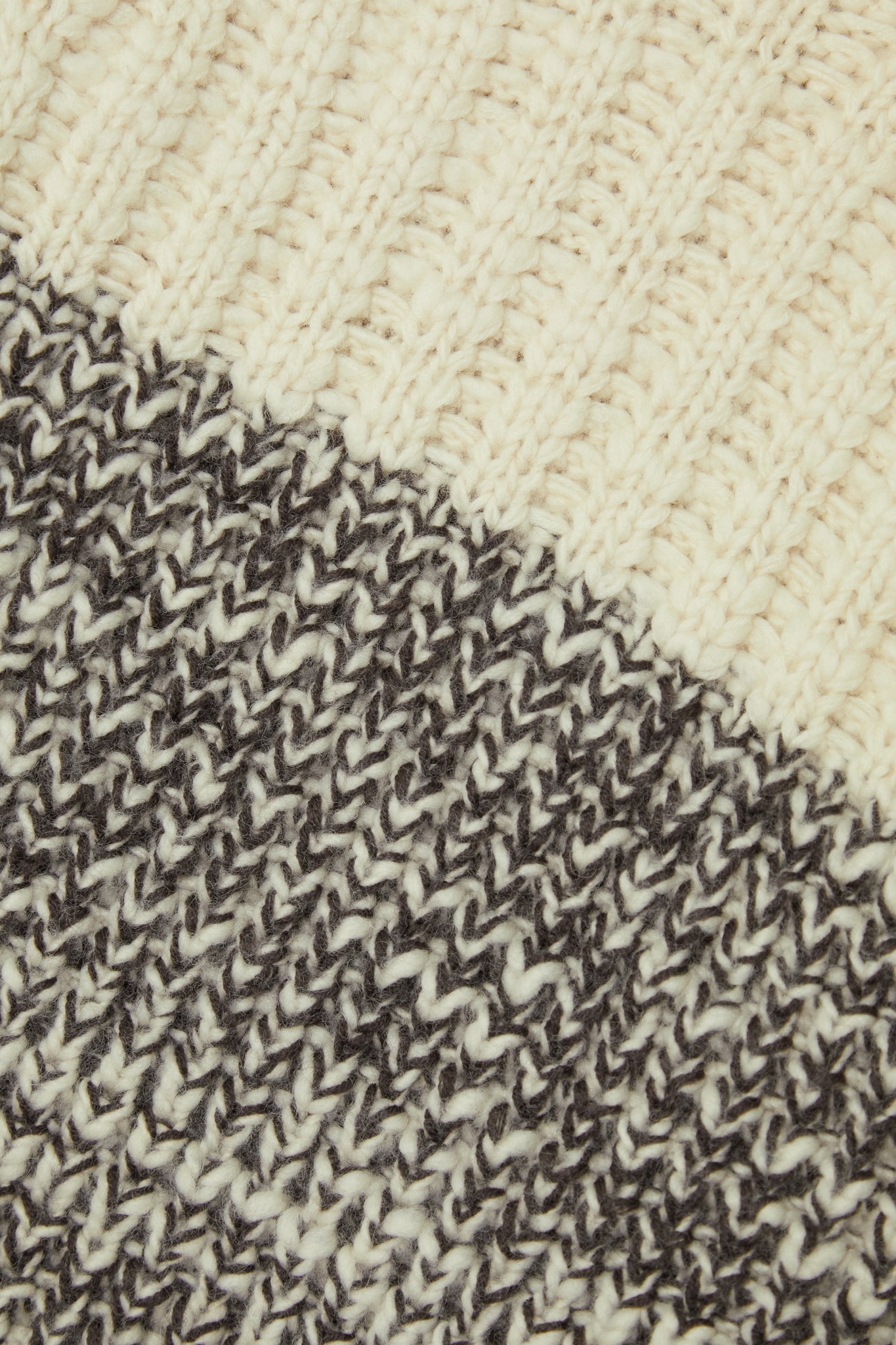 Striped cable-knit wool turtleneck sweater - 8