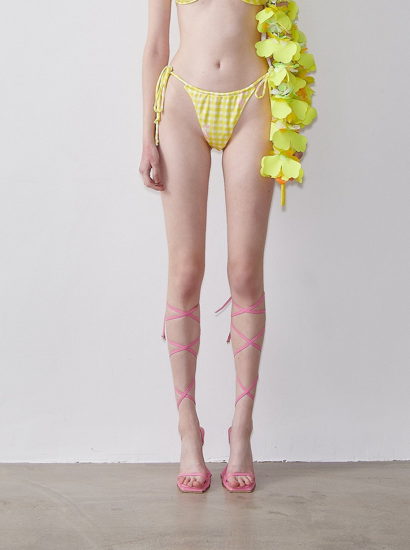 POSTER GIRL KEATON BIKINI BOTTOMS YELLOW GINGHAM outlook