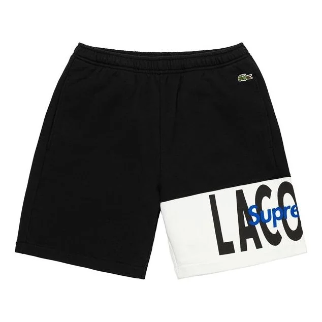Supreme FW19 Week 5 x LACOSTE Logo Panel Sweatshort logo SUP-FW19-525 - 1