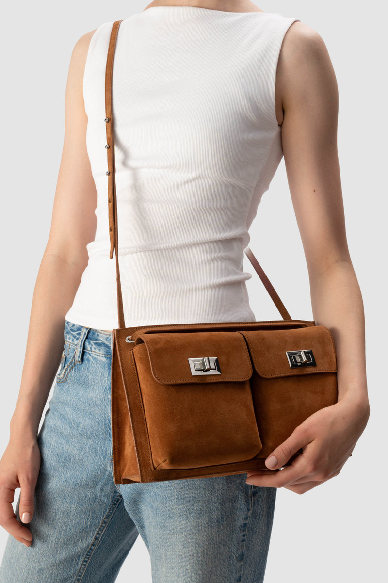 Billy Tote Summer Tan Suede Leather Shoulder Bag 4