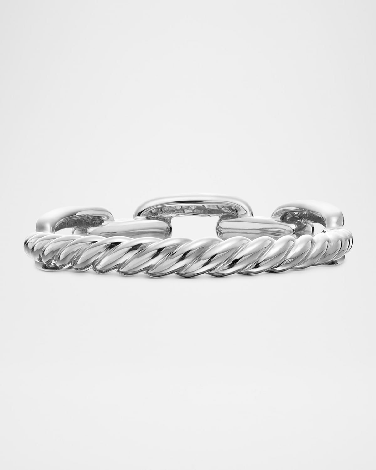 Stax Pave Diamond Chain Link Ring in 18K White Gold - 7