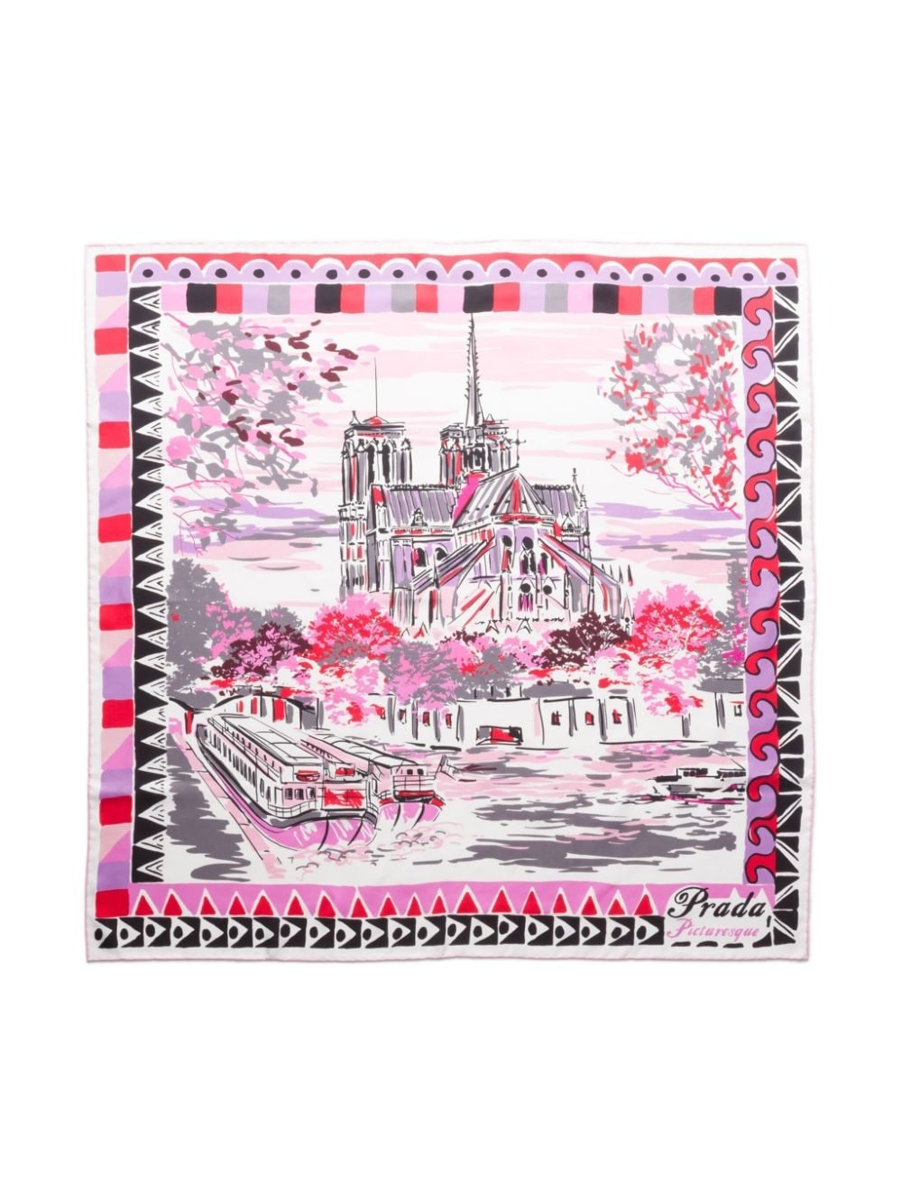 Pittoresque Paris-print silk scarf - 2