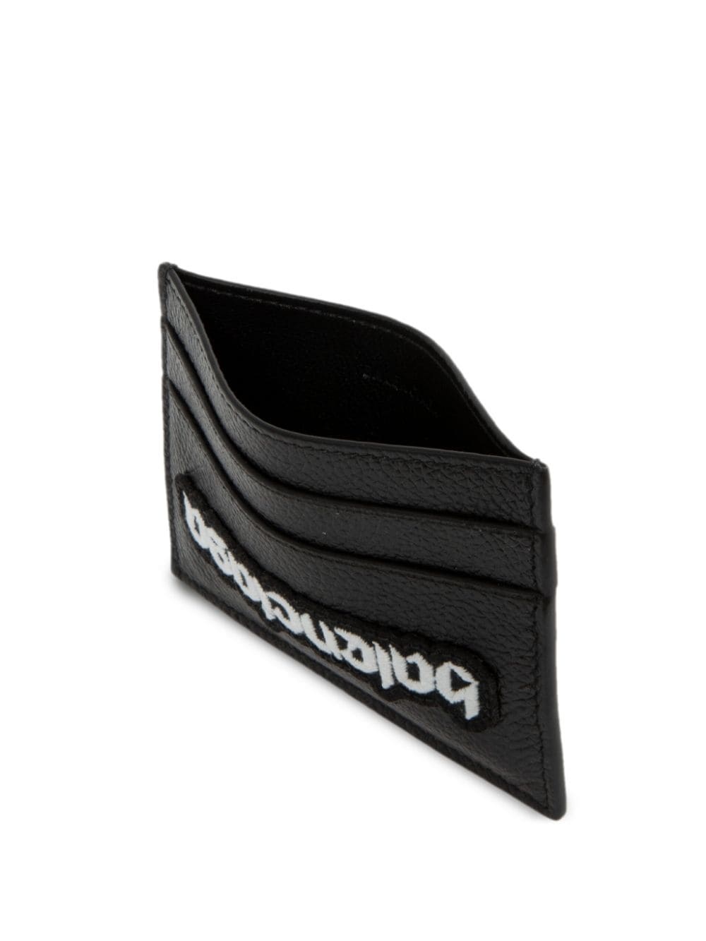 upside-down logo leather cardholder - 3