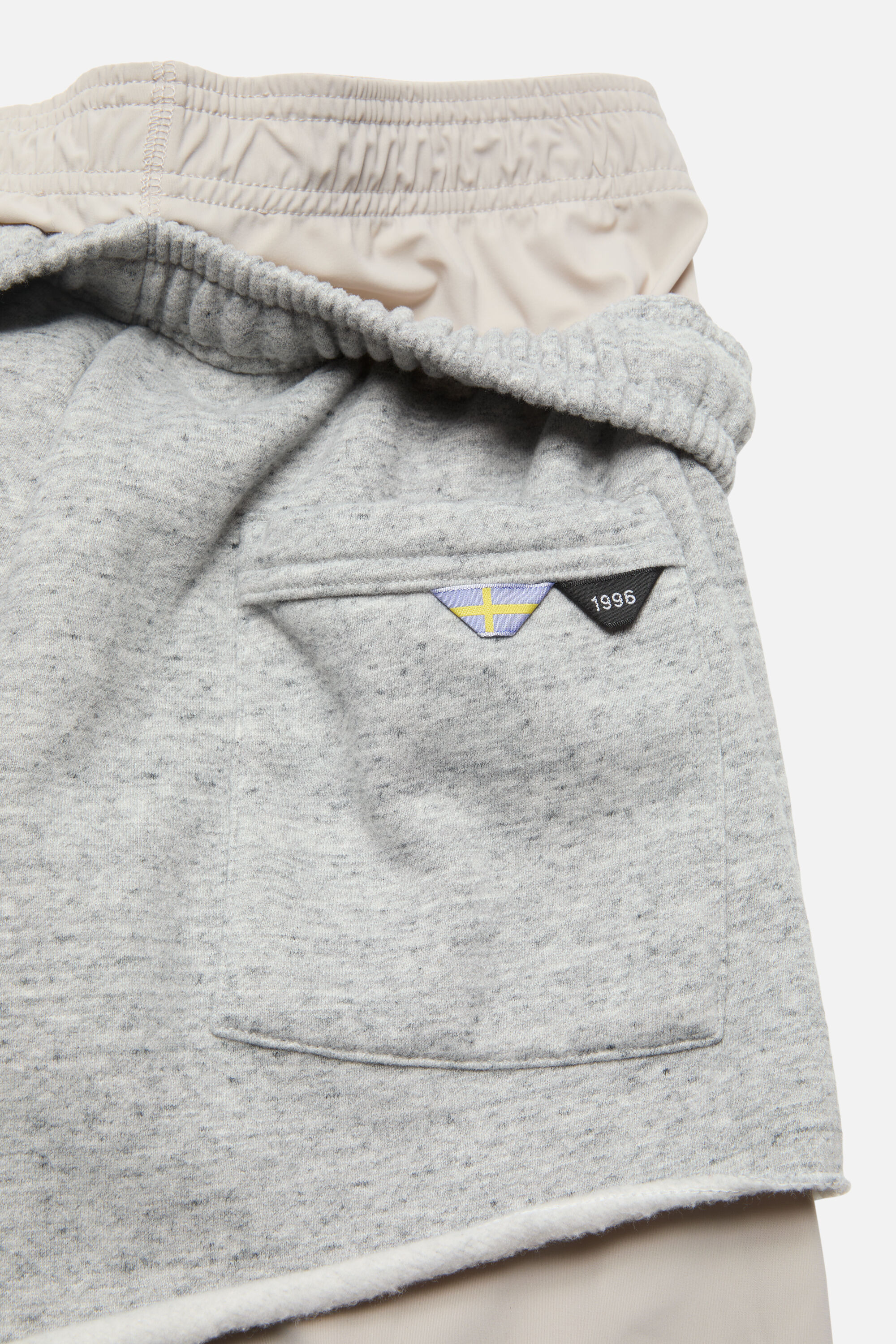 Layered fleece shorts - Marble grey melange - 5